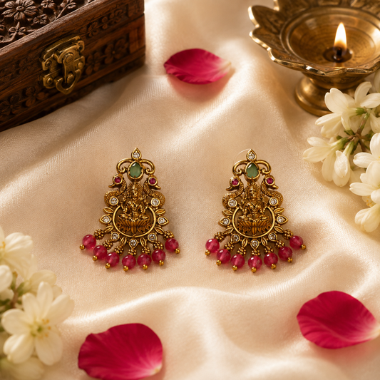 Lakshmi Padmika Studs - Pink