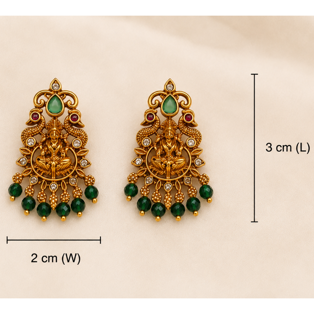 Lakshmi Padmika Studs - Green