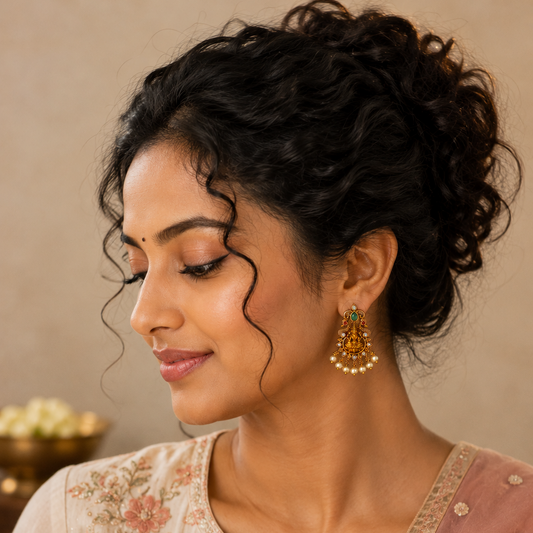 Lakshmi Padmika Studs - Pearl