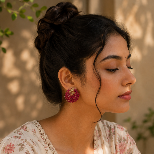 Manikambari Studs - Pink