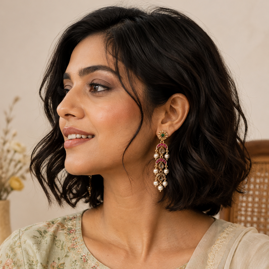 Marakata Jhalari Earrings