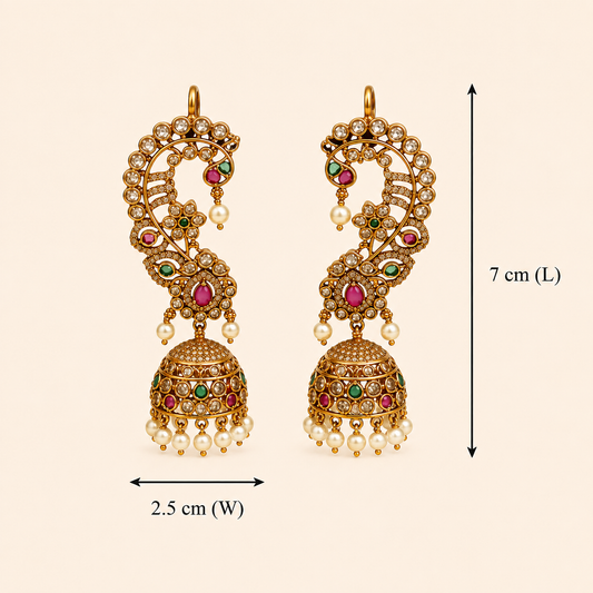 Mayura Kanaka Jhumkas