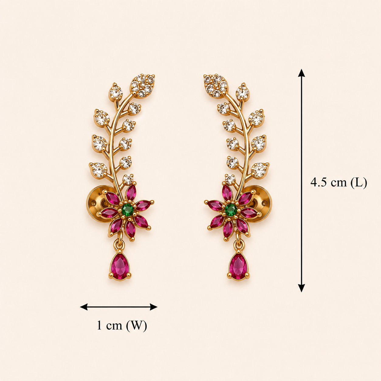 Pushpa Lata Ear Cuff- Pink