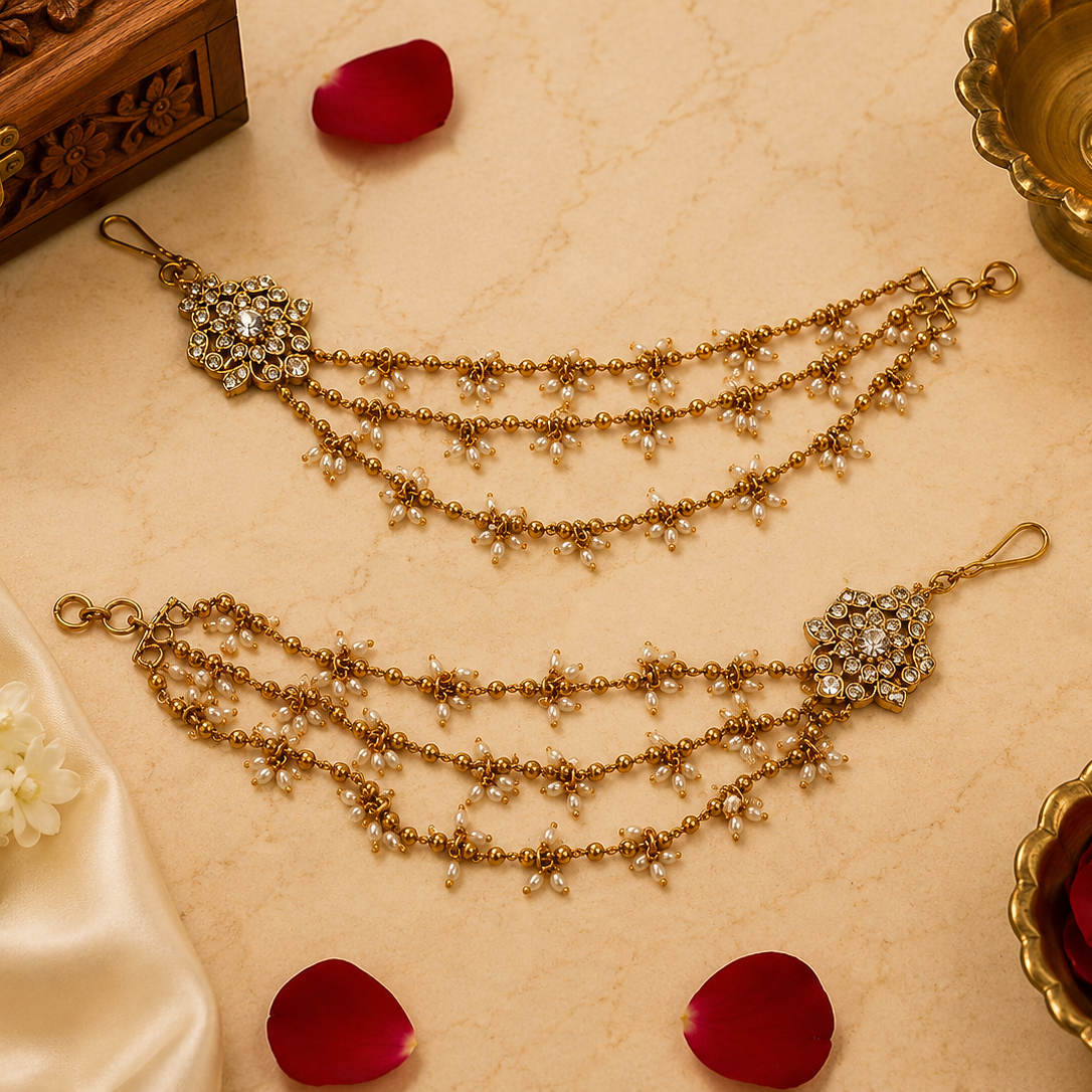 Muktapushpa Ear Chain - White