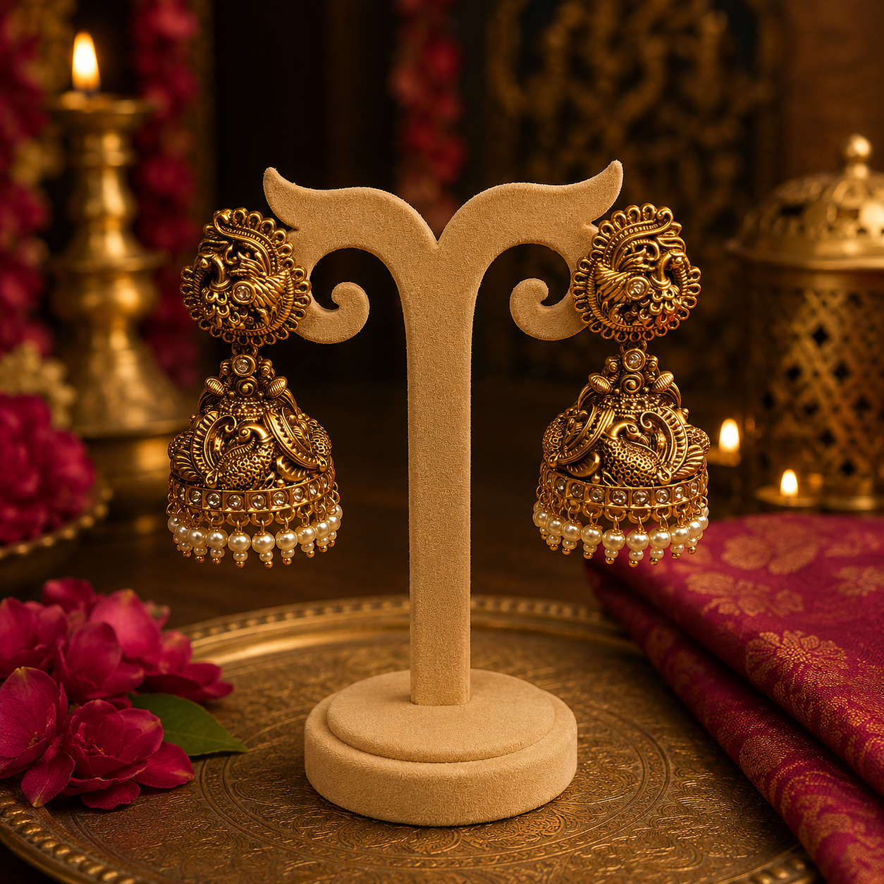 Mayura Vaibhava Jhumkas
