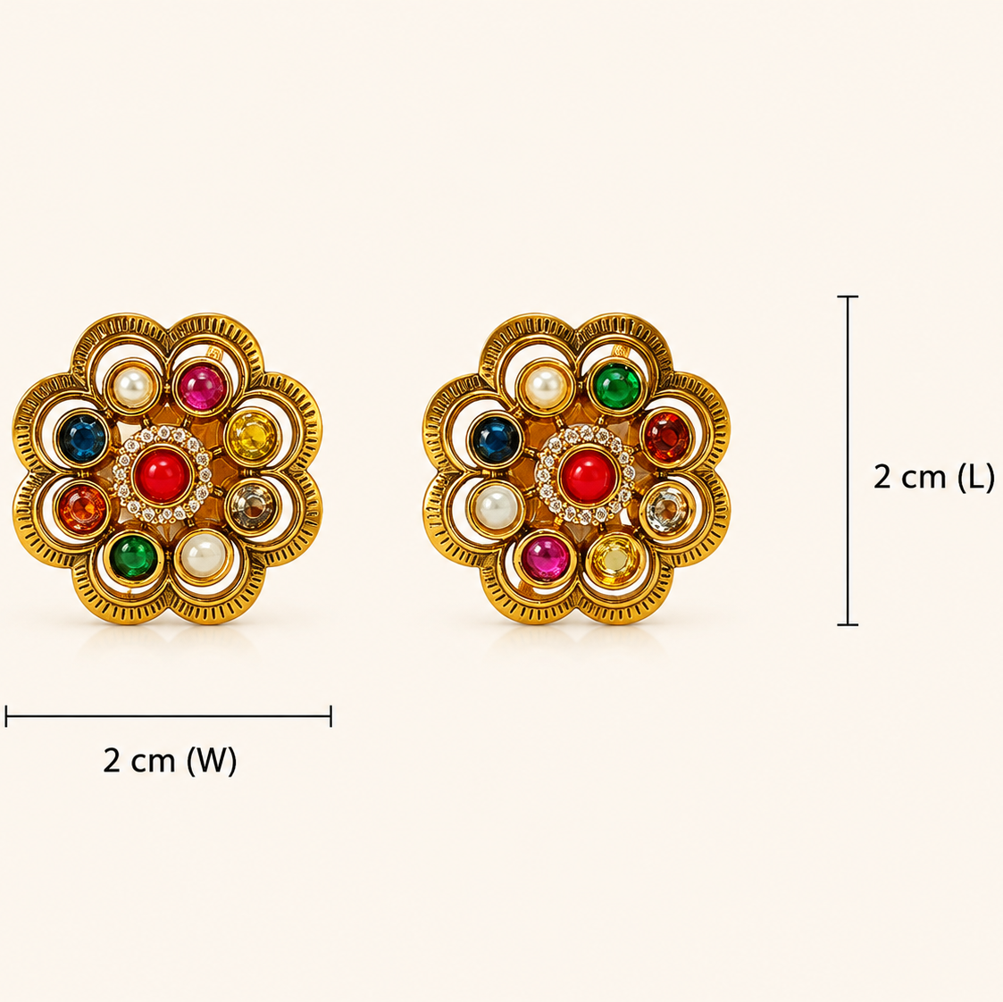 Navaratna Pushpa Studs