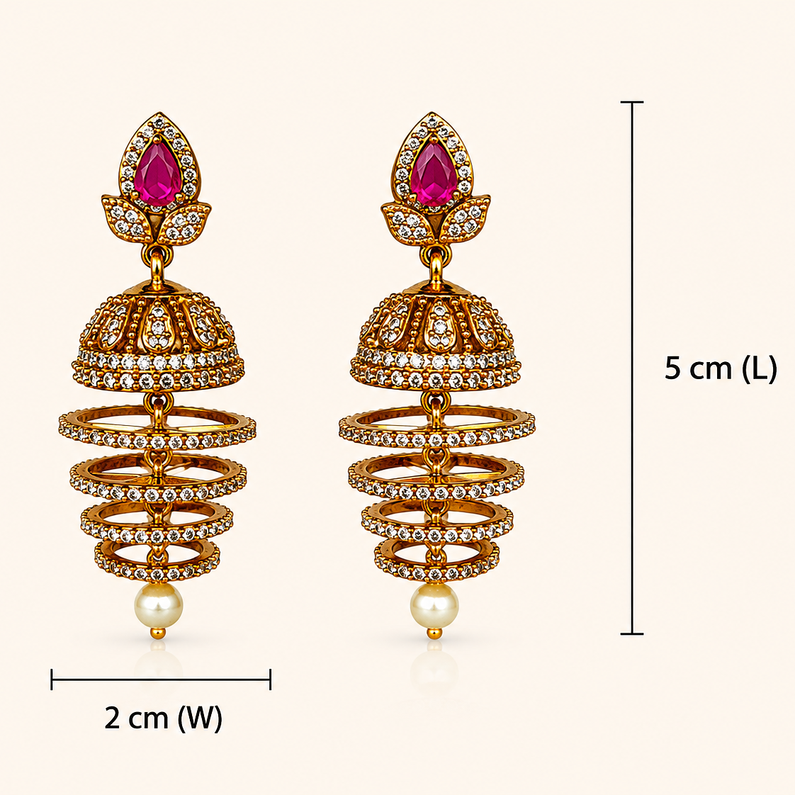 Padmaraga Spiral Jhumka