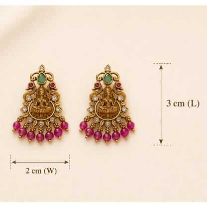 Lakshmi Padmika Studs - Pink