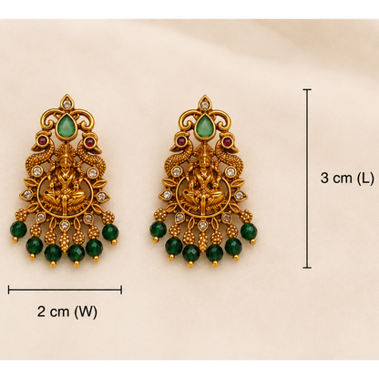 Lakshmi Padmika Studs - Green