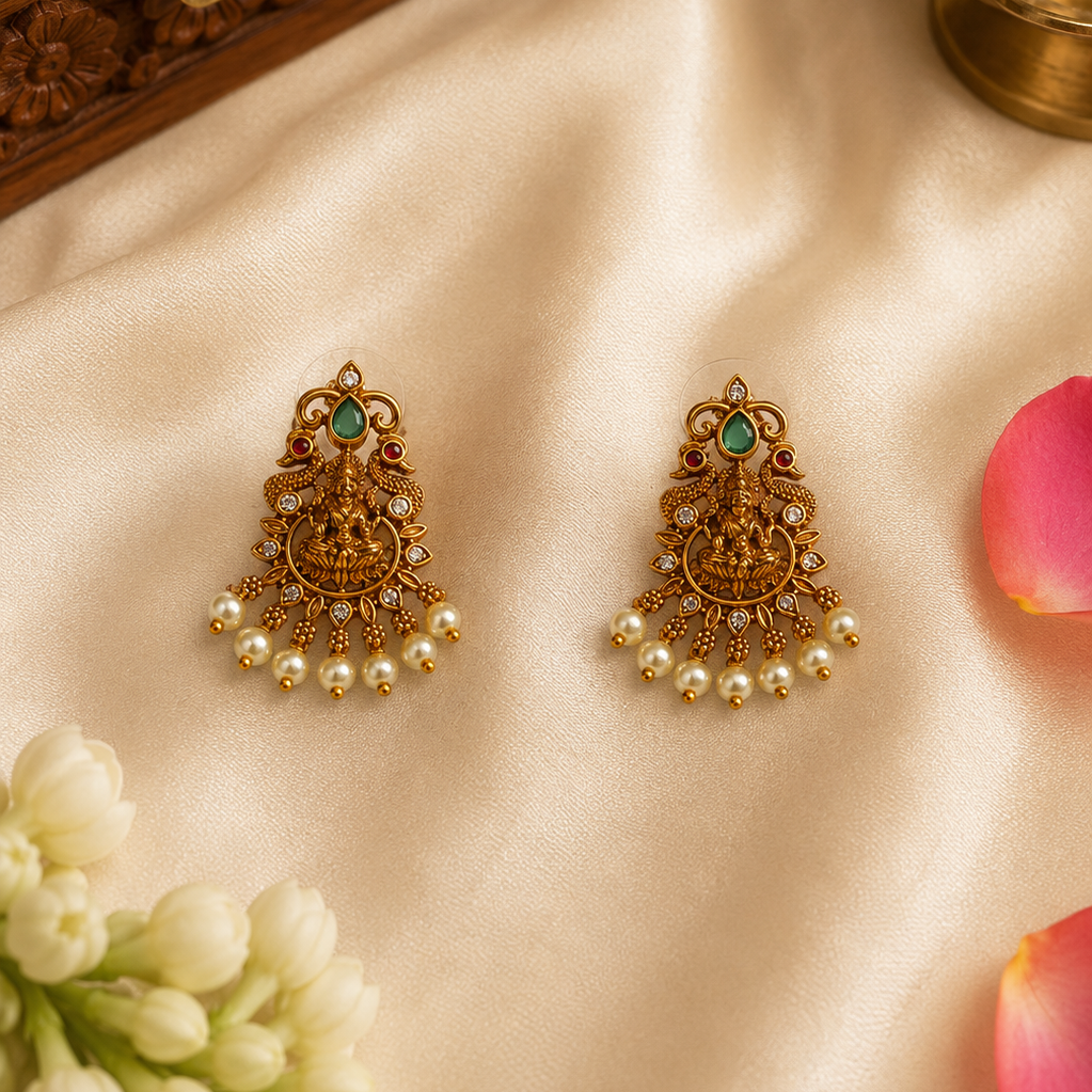 Lakshmi Padmika Studs - Pearl