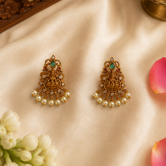 Lakshmi Padmika Studs - Pearl