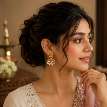 Shriyambari Studs - Pearl