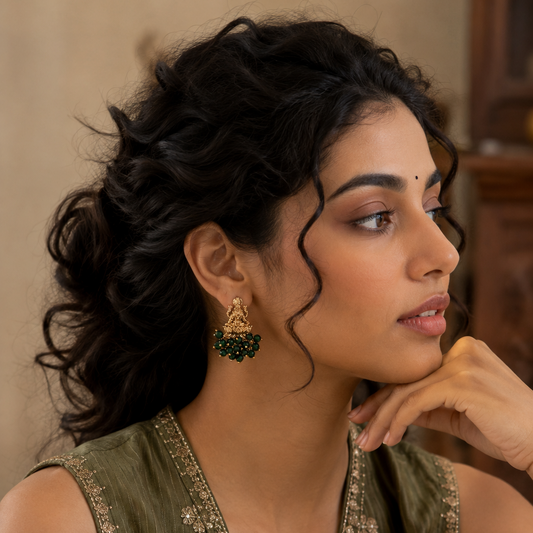 Shriyambari Studs - Green