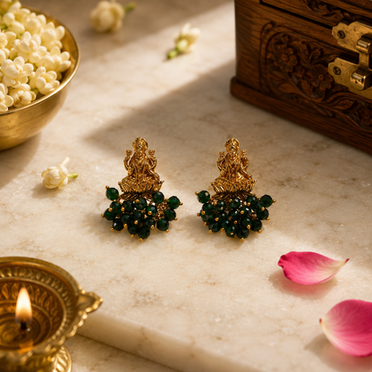 Shriyambari Studs - Green