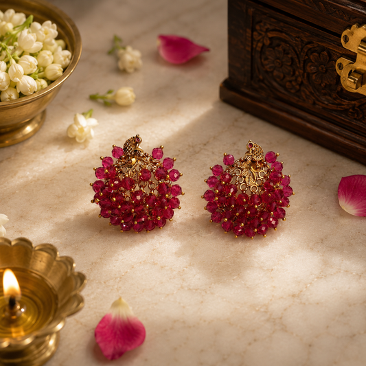 Manikambari Studs - Pink
