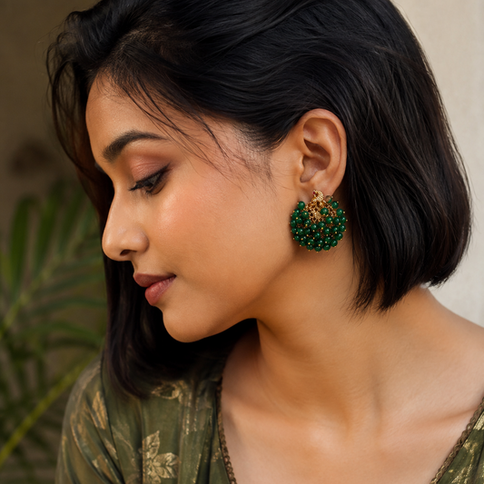Manikambari Studs - Green
