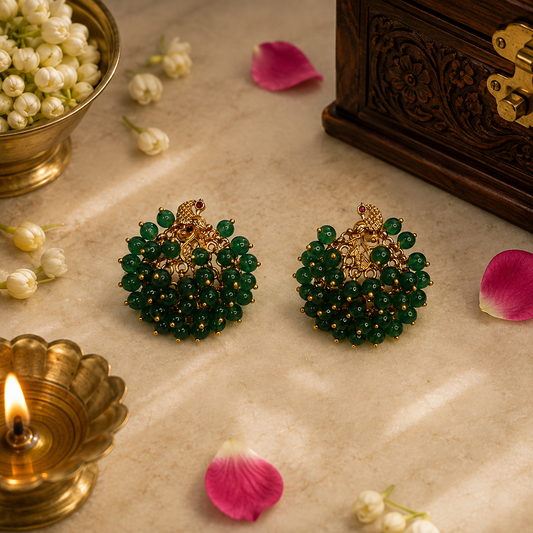 Manikambari Studs - Green