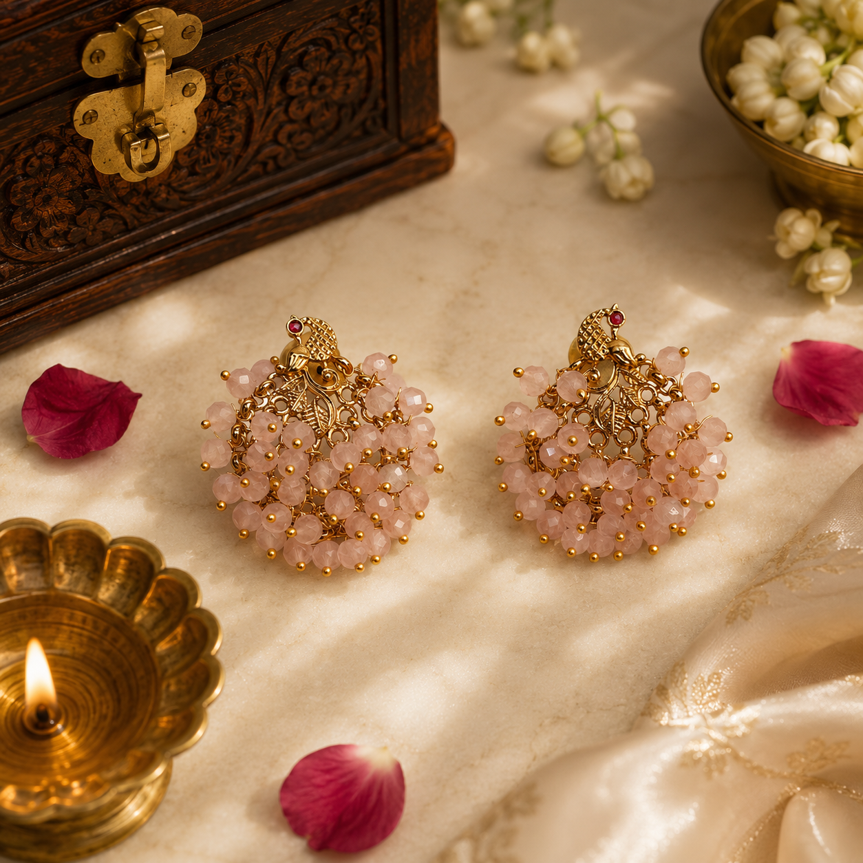 Manikambari Studs - Pink