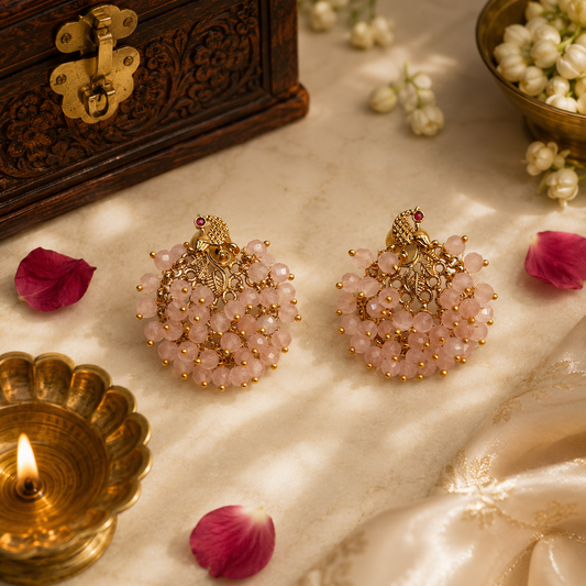Manikambari Studs - Pink