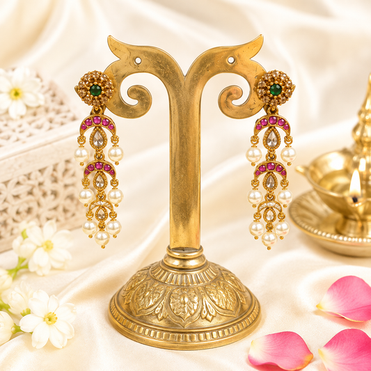 Marakata Jhalari Earrings
