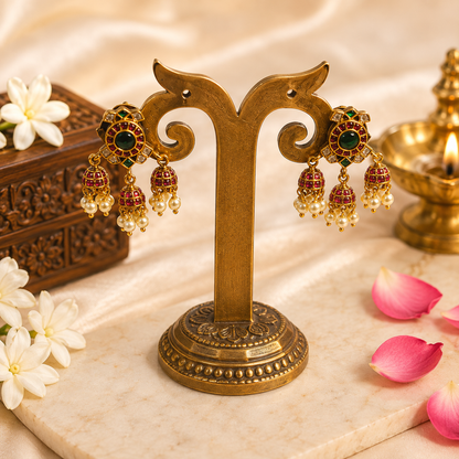 Ratna Triveni Jhumkas