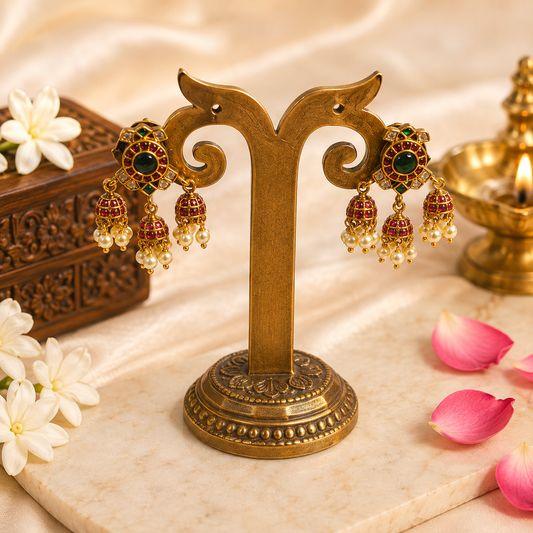 Ratna Triveni Jhumkas