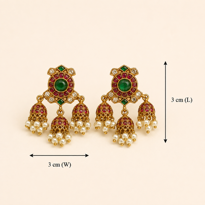 Ratna Triveni Jhumkas