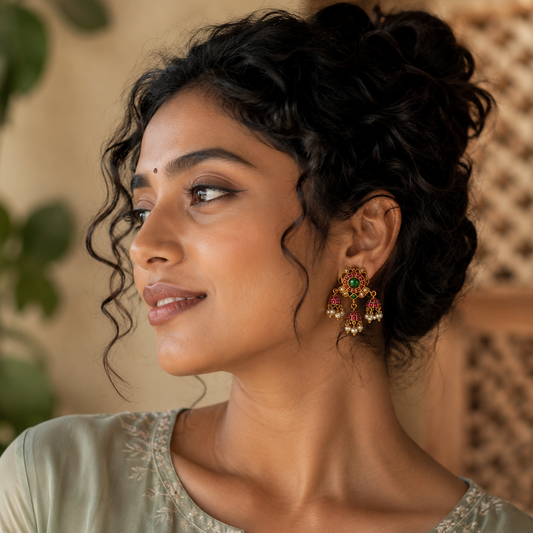 Ratna Triveni Jhumkas