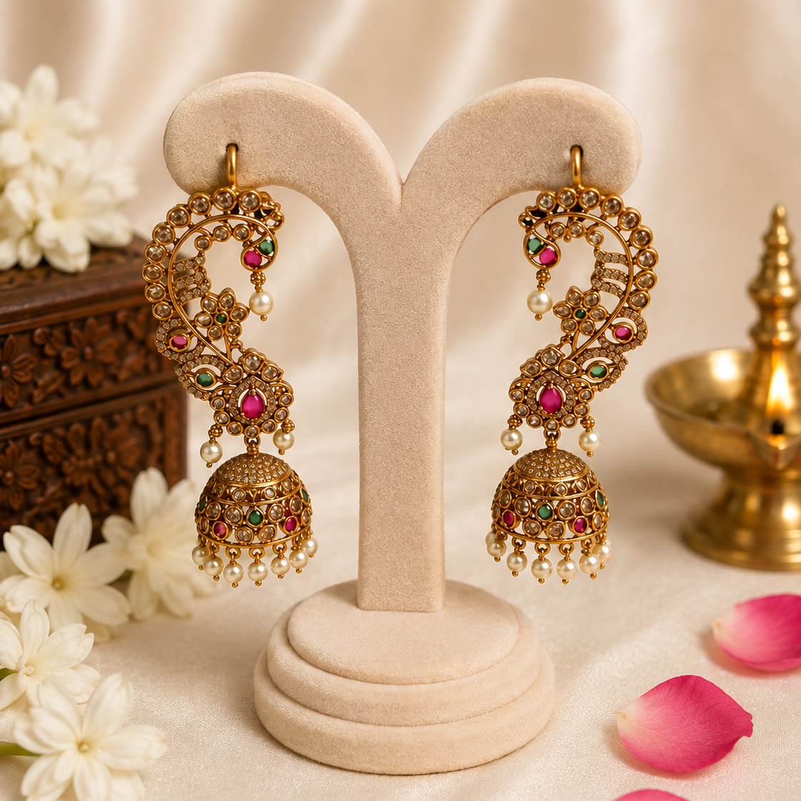 Mayura Kanaka Jhumkas