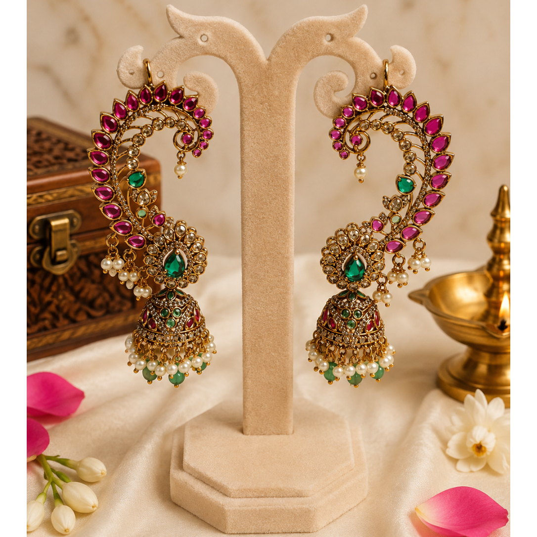 Mayura Vallari Earcuff Jhumka