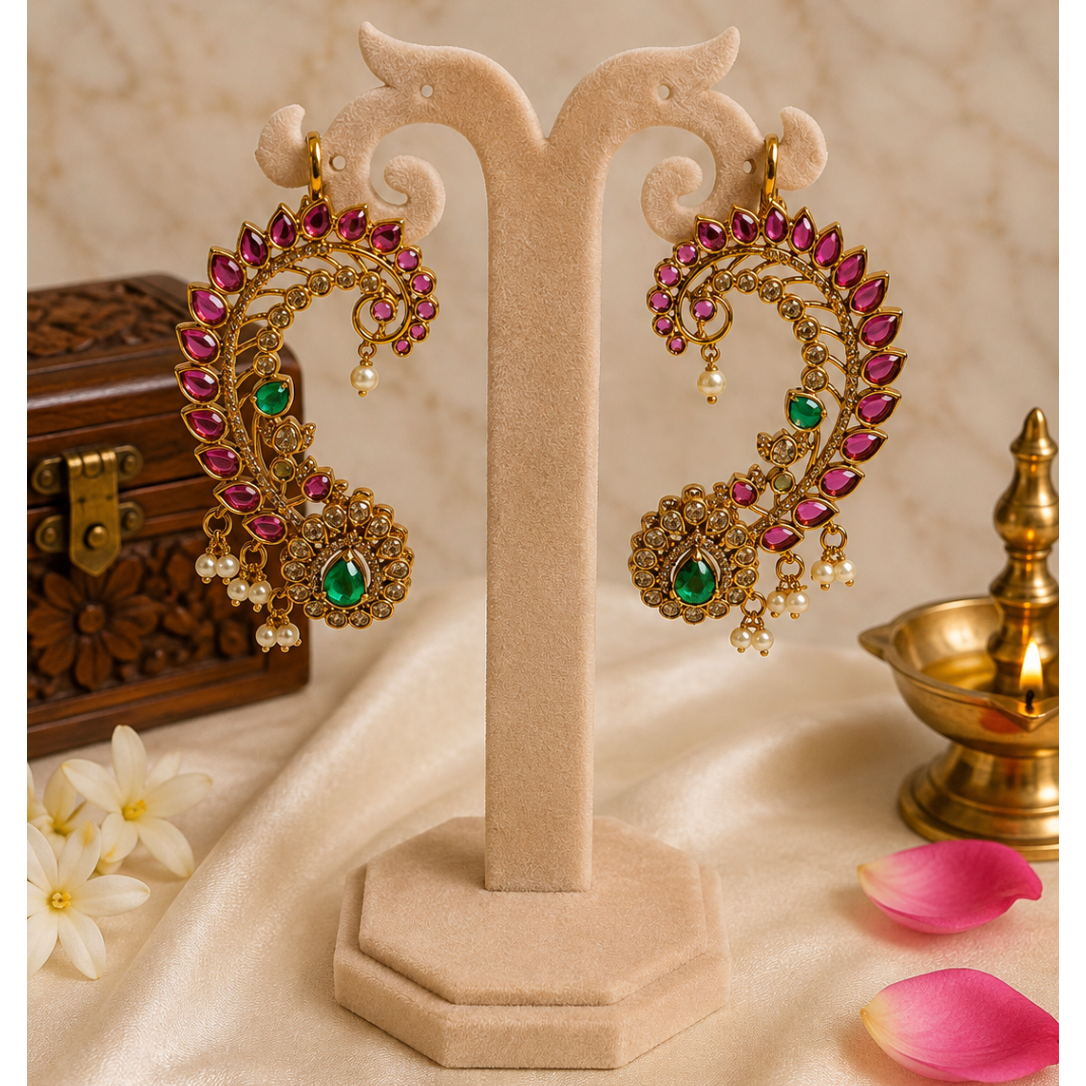 Mayura Vallari Earcuff Jhumka