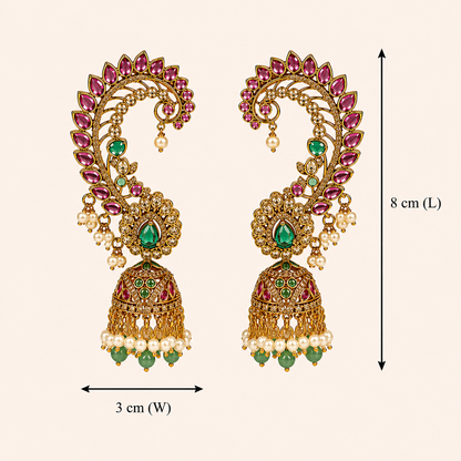 Mayura Vallari Earcuff Jhumka