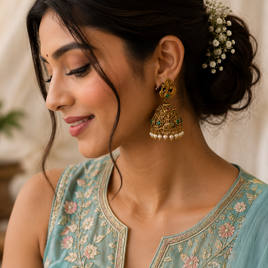 Harinika Antique Jhumkas