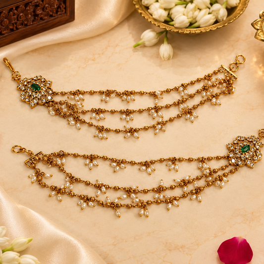 Muktapushpa Ear Chain - Green