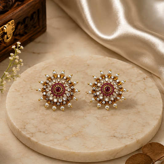Padmaraga Tara Studs