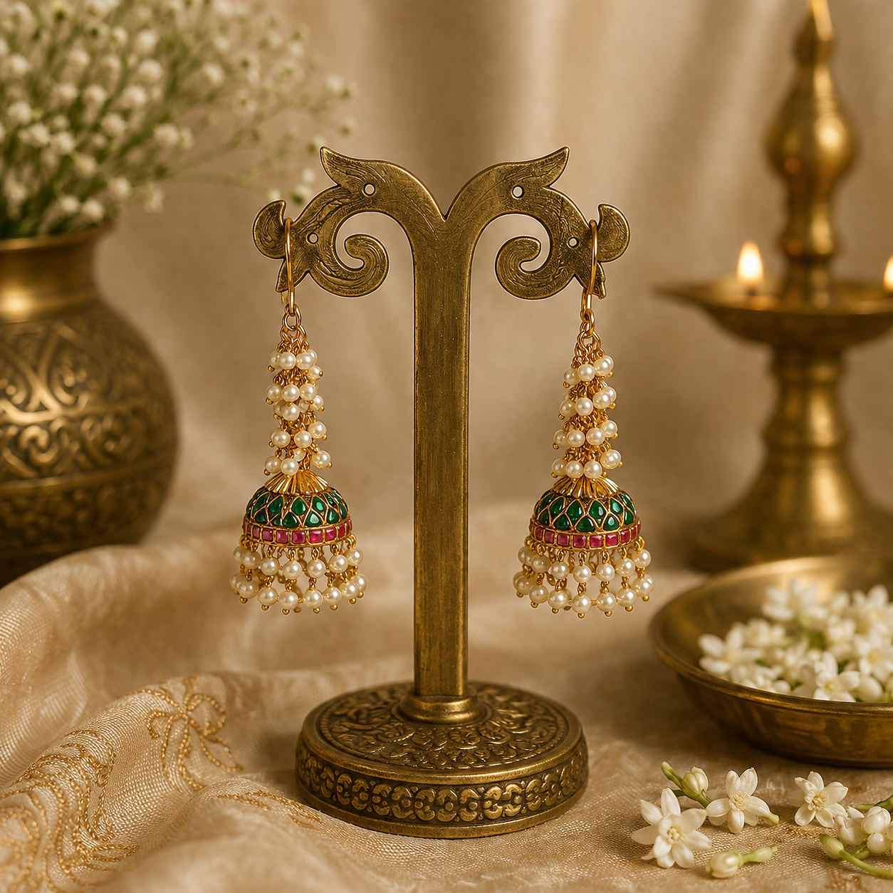 Madhulika Pearl Jhumkas
