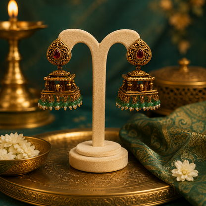 Mandapa Jhumka - Ruby