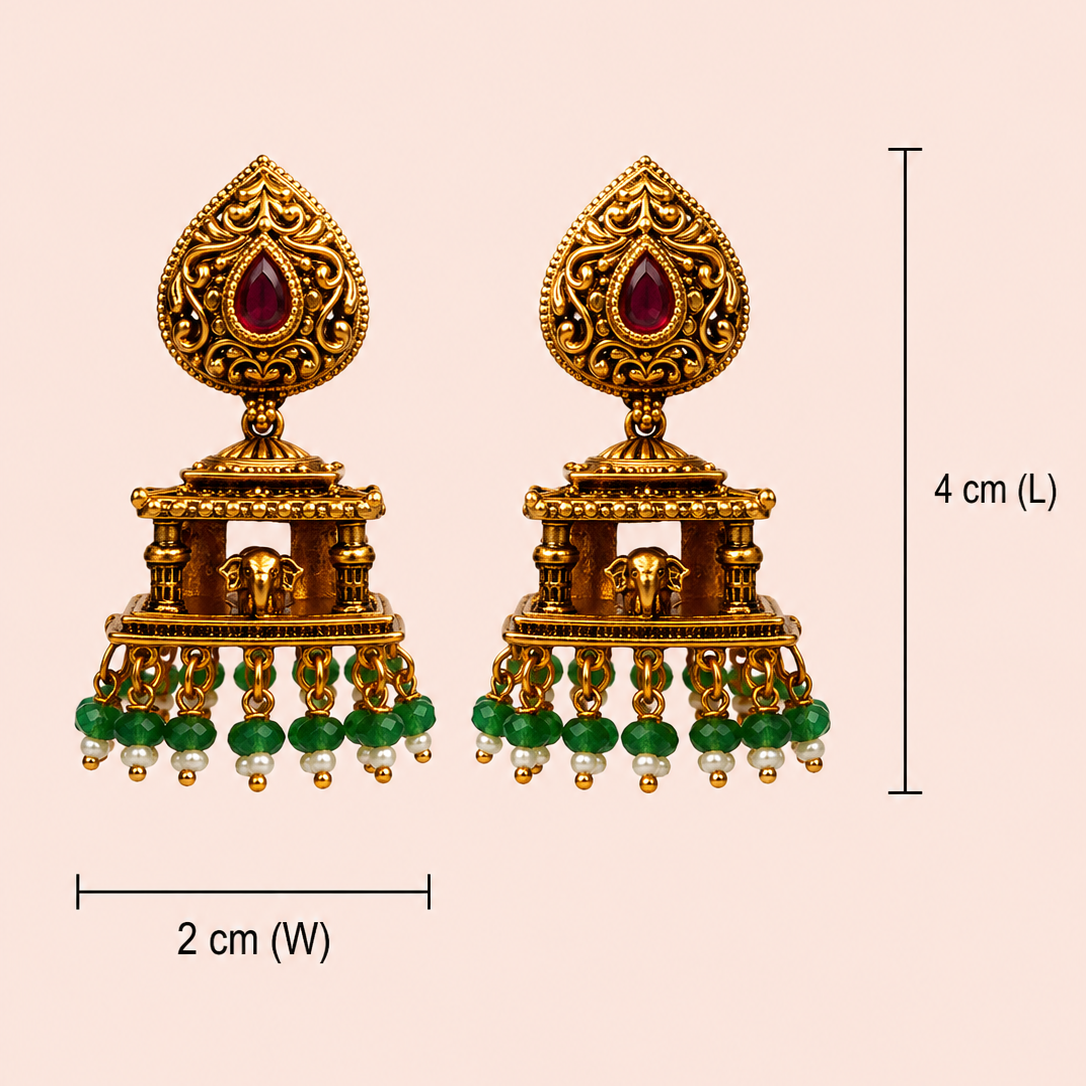 Mandapa Jhumka - Ruby
