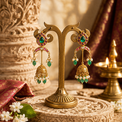 Marakata Shringara Jhumkas