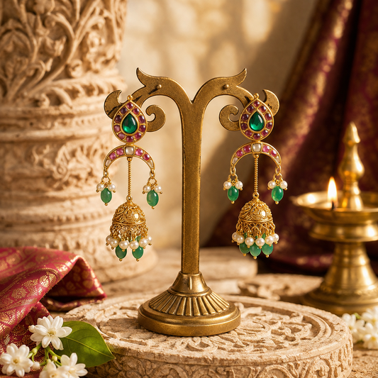 Marakata Shringara Jhumkas