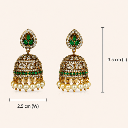 Marakata Chandrika Jhumkas