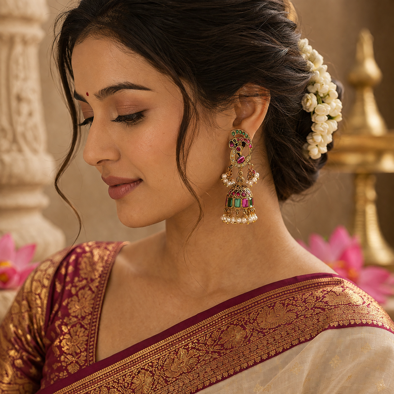 Navarasa Mayuri Jhumkas