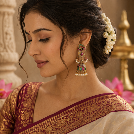 Navarasa Mayuri Jhumkas