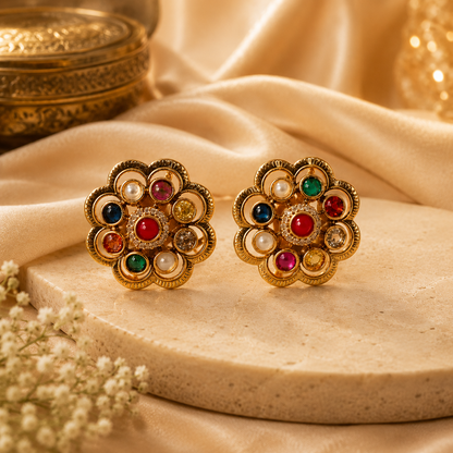 Navaratna Pushpa Studs