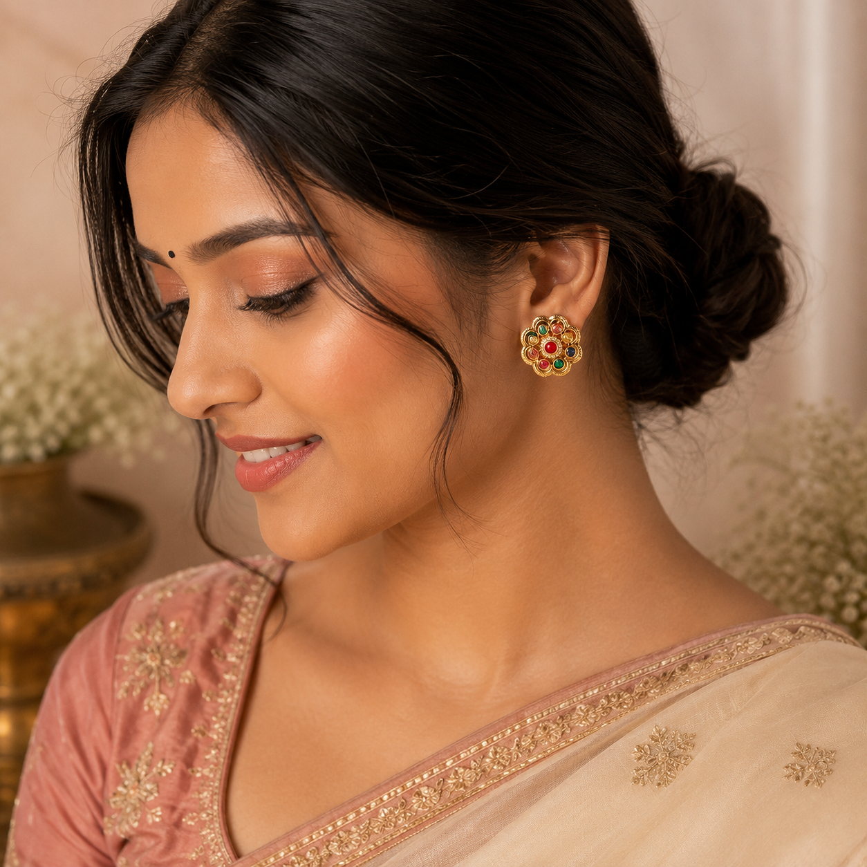 Navaratna Pushpa Studs
