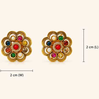 Navaratna Pushpa Studs