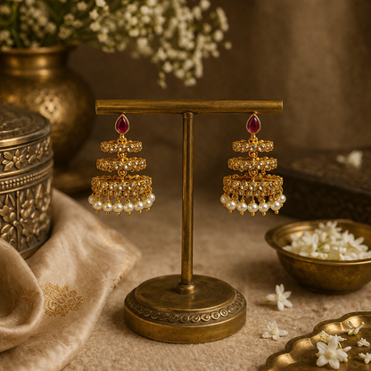 Ratnatora Jhumkas - Ruby