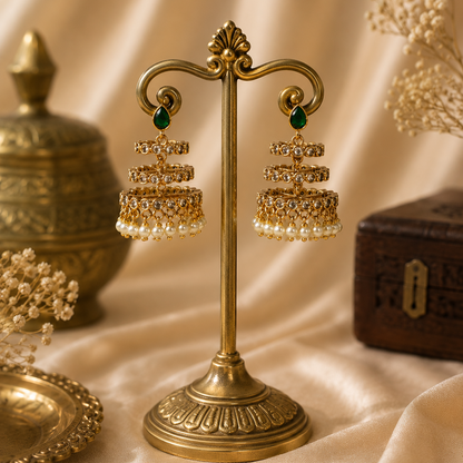 Ratnatora Jhumkas – Emerald