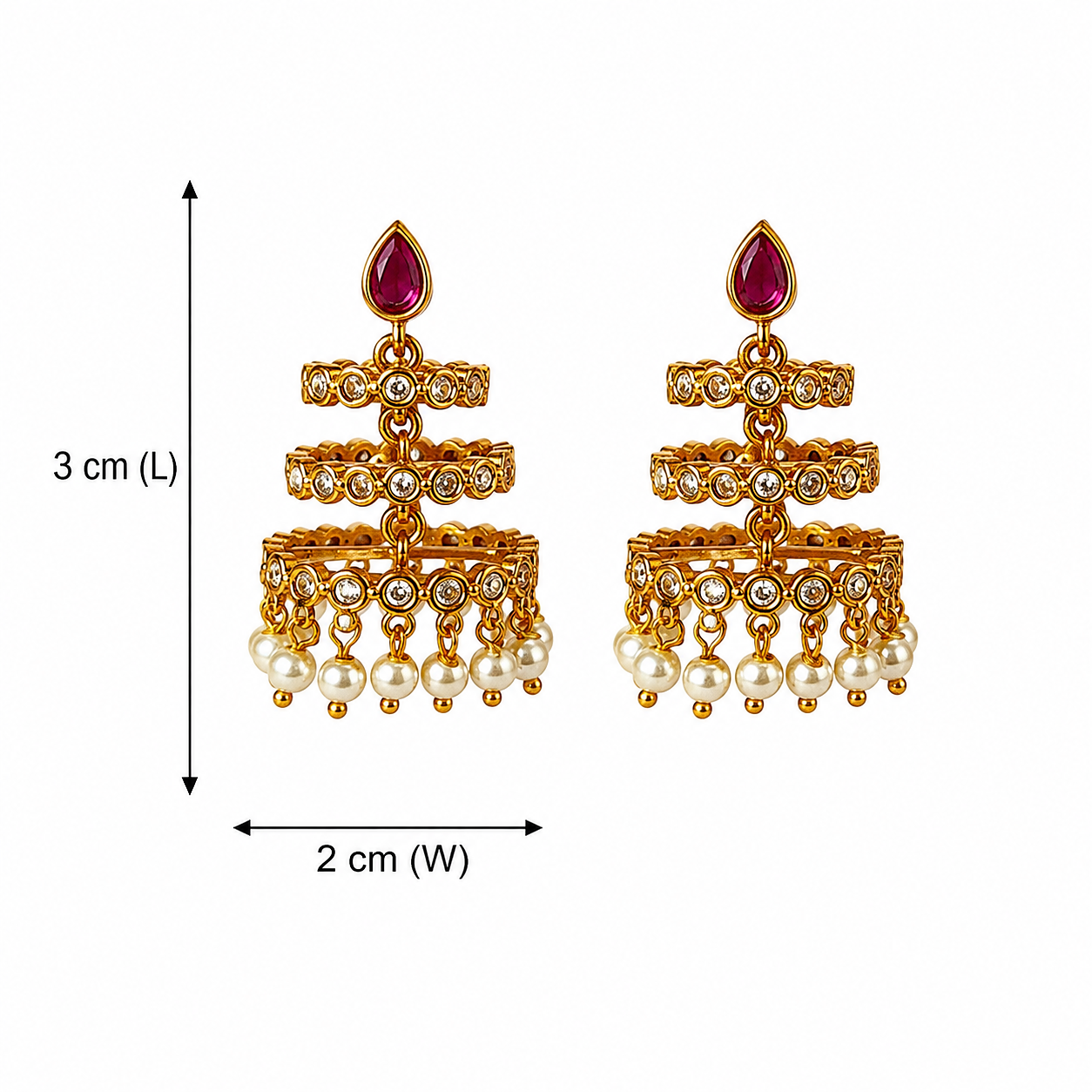 Ratnatora Jhumkas - Ruby