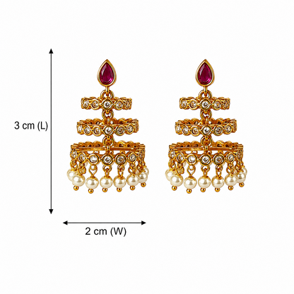Ratnatora Jhumkas - Ruby